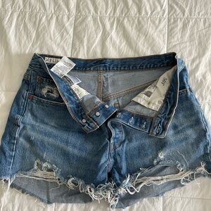 Levi 501 Blue Denim Shorts